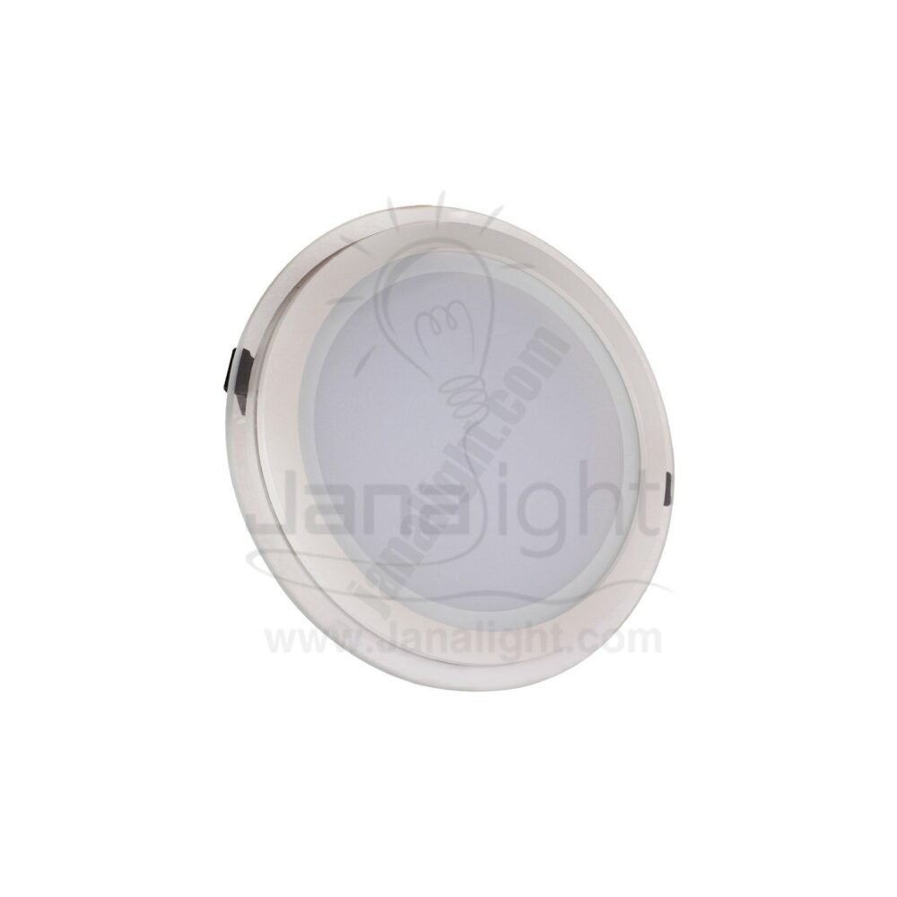سبوت بانيل زجاجي 24 وات مدور ابيض round white 24 watt glass spot panel light